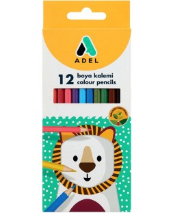 Цветни моливи Adel - 12 цвята, дълги