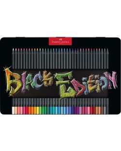 Цветни моливи Faber-Castell Black Edition - 36 цвята, метална кутия