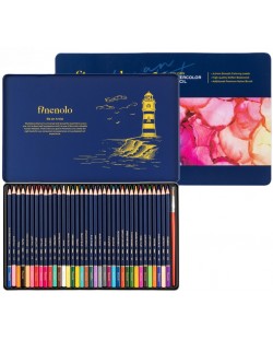 Цветни акварелни моливи Deli Finenolo - EC129, 36 цвята, в метална кутия