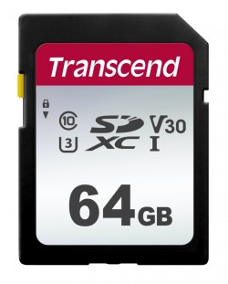 Карта памет Transcend - 64 GB, SDXC I, C10, U3, V30