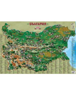 Туристическа стенна карта на България в снимки