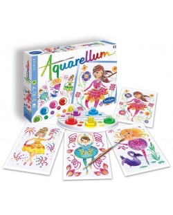 Творчески комплект за оцветяване Sentosphere - Aquarellum Junior, Балерини