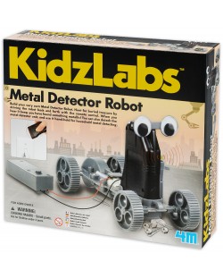 Творчески комплект 4M KidzLabs - Направи си сам, Робот с детектор за метал