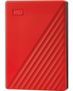 Твърд диск Western Digital - My Passport, 4TB, USB 3.2, червен