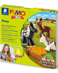 Творчески комплект Staedtler Fimo Kids - Направи си сам фигурки от глина, Pony