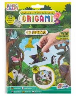 Творчески комплект Grafix - Направи си сам Оригами, 12 птици