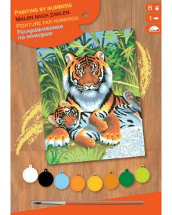 Творчески комплект за рисуване KSG Crafts - Шедьовър, Тигри