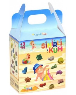 Творчески комплект Cese Toys - 2 цвята кинетичен пясък и фигурки