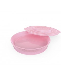 Чинийка за хранене Twistshake Plates Pastel - Розова, над 6 месеца
