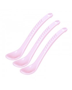 Комплект от 3 лъжички за хранене Twistshake Cutlery Pastel - Розови, над 4 месеца