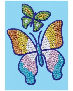 Творчески комплект KSG Crafts Sequin Art - Изкуство с пайети, Пеперуди