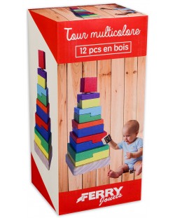Дървена низанка Ferry Jacques - Многоцветна кула