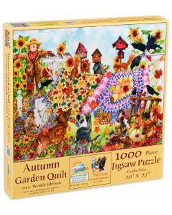 Пъзел SunsOut от 1000 части - Завивки в есенната градина, Уенди Еделсън