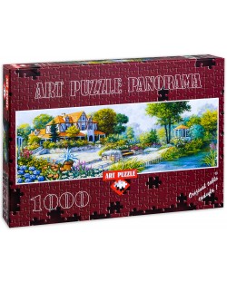 Панорамен пъзел Art Puzzle от 1000 части - Английска къщичка, Питър Моц