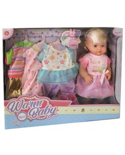 Кукла Warm Baby - 42 cm, с 4 чифта дрешки