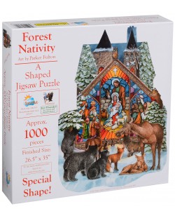 Пъзел SunsOut от 1000 части - Рождество в гората, Паркър Фултън