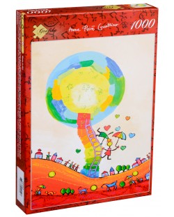 Пъзел Grafika от 1000 части - Щастливите чадъри, Ан Поаре и Патрик Галино