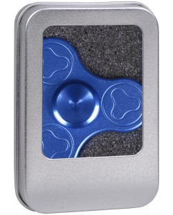 Антистресова играчка Fidget Spinner - Металик, син кръгъл