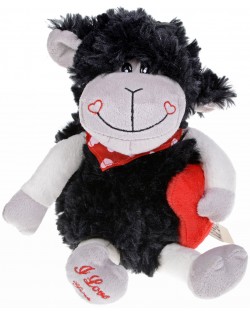 Плюшена играчка Morgenroth Plusch – Черна овчица със сърце, 30 cm