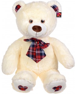 Плюшена играчка Morgenroth Plusch – Бял мечок с панделка, 90 cm