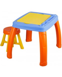 Детска маса с кръгло столче Pilsan – Оранжева