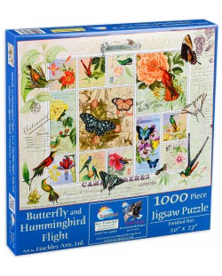 Пъзел SunsOut от 1000 части - Полет на пеперуди и колибри