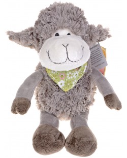 Плюшена играчка Morgenroth Plusch – Сивичка овчица Съни с шал, 30 cm
