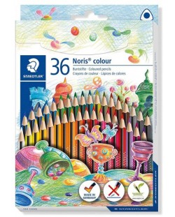 Цветни триъгълни моливи Staedtler Noris Colour 187 - 36 цвята
