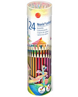 Цветни моливи Staedtler Noris Colour 185 - 24 цвята, в метален тубус