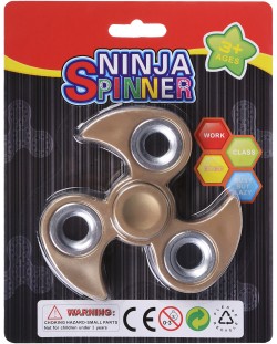 Антистресова играчка Fidget Spinner - Ninja, хромиран, златист