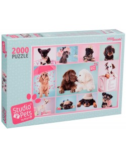 Пъзел Step Puzzle от 2000 части - 12 кученца, Myrna