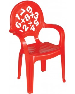 Детски стол Pilsan - Червен, с цифри