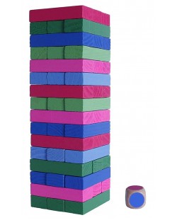 Дървена игра за балансиране - Кула, 48 части