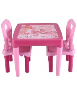 Детска маса със столчета Pilsan – Розова