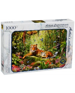 Пъзел Step Puzzle от 1000 части - Тигър в джунглата, Ейдриан Честърман