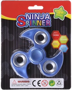 Антистресова играчка Fidget Spinner - Ninja, хромиран, син