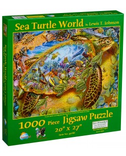 Пъзел SunsOut от 1000 части - Светът на морските костенурки, Луис Т. Джонсън