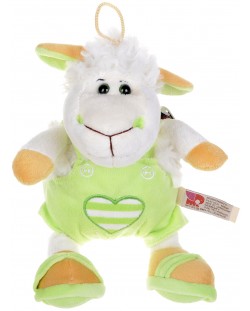 Плюшена играчка Morgenroth Plusch – Овчица със зелени панталонки и бляскави очи, 27 cm