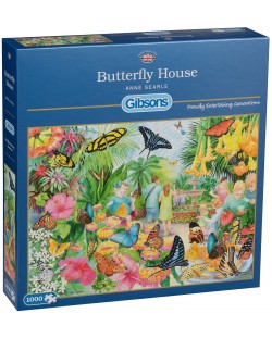 Пъзел Gibsons от 1000 части - Къщата на пеперудите, Анн Сърл