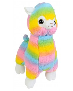 Плюшена играчка Morgenroth Plusch - Стояща алпака в цветовете на дъгата, 60 cm