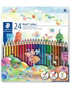 Цветни триъгълни моливи Staedtler Noris Colour 187 - 24 цвята
