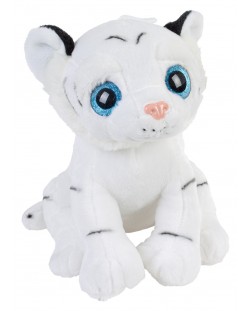Плюшена играчка Morgenroth Plusch - Бял тигър с блестящи сини очи, 30 cm