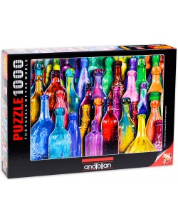 Пъзел Anatolian от 1000 части - Цветни бутилки, Ейми Стюарт