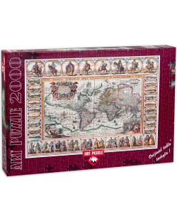 Пъзел Art Puzzle от 2000 части - Антична карта на света