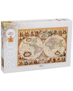 Пъзел Step Puzzle от 2000 части - Историческа карта на света