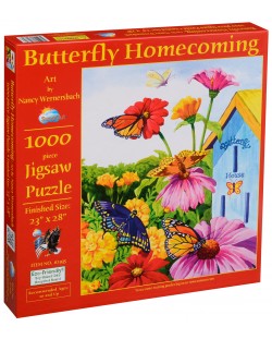 Пъзел SunsOut от 1000 части - Завръщането на пеперудите, Нанси Уърнърсбек