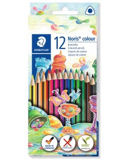 Цветни триъгълни моливи Staedtler Noris Colour 187 - 12 цвята