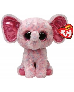 Плюшена играчка TY Beanie Boos - Розов слон Ellie, 15 cm