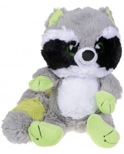 Плюшена играчка Morgenroth Plusch – Седящо зелено енотче, 30 cm