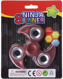 Антистресова играчка Fidget Spinner - Ninja, хромиран, червен